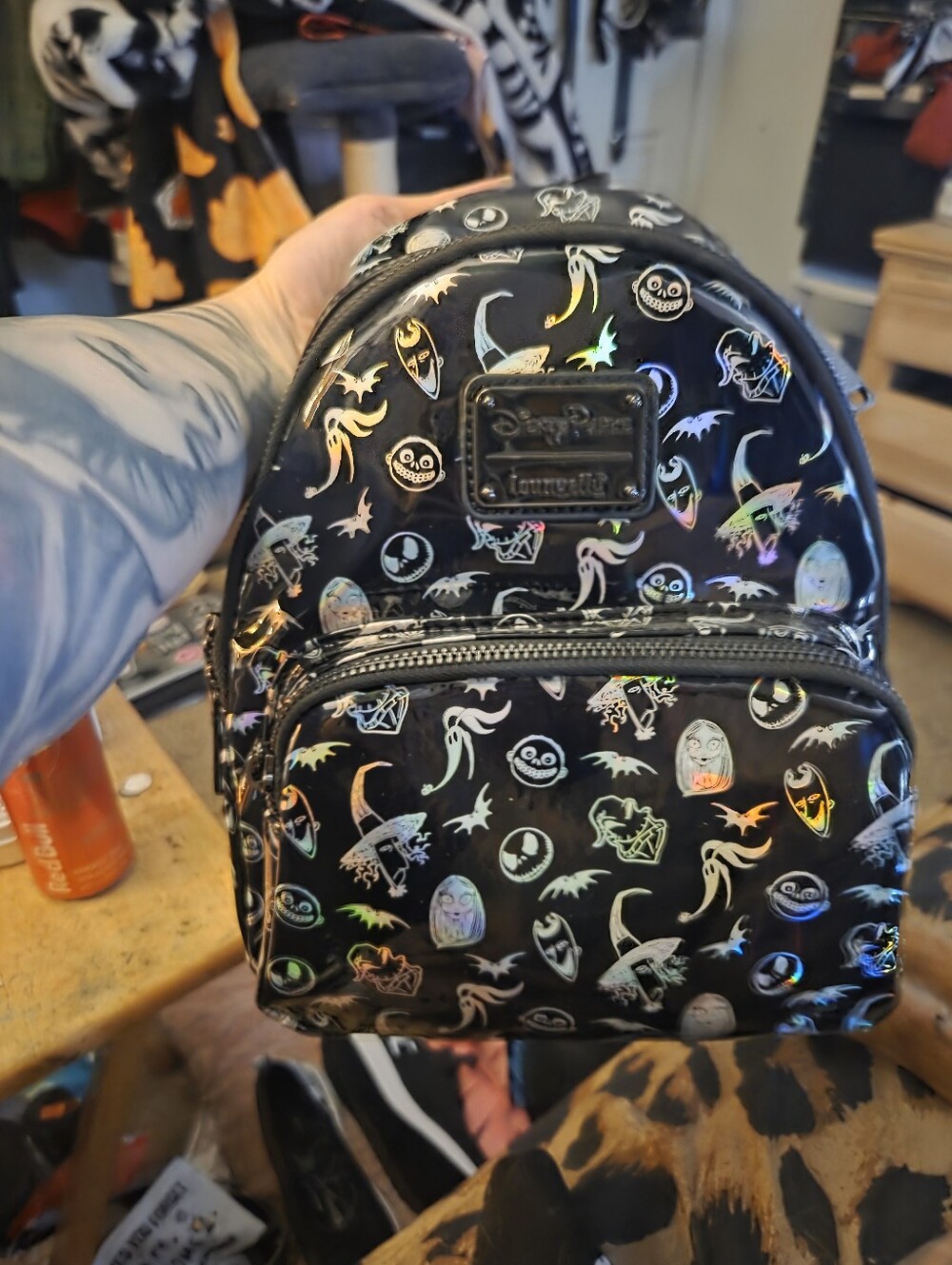 Loungefly Holographic Halloween Mini Backpack - Black
